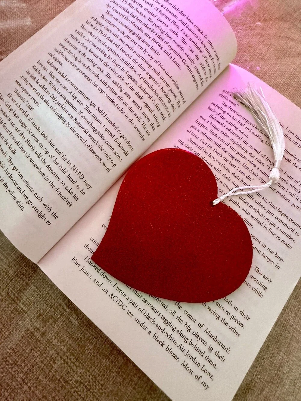 NWOT Red Heart Tassel Bookmark - White Tassel Handmade Y2k Coquette Romantic